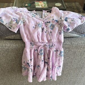 Zunie Lavender Floral Casual Romper